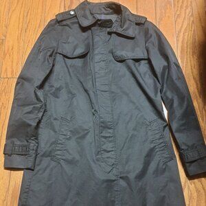 Gap Black Button Zip Up Up Matrix Style Trench Coat Jacket